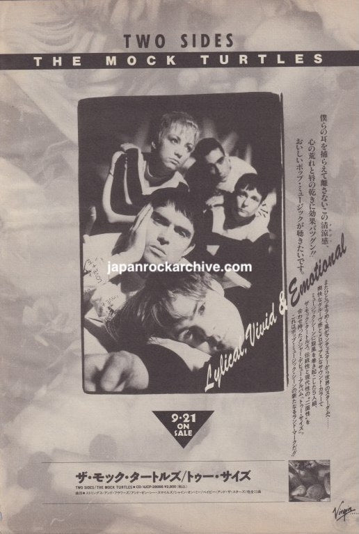 The Mock Turtles 1991 Two Sides Japan album promo ad