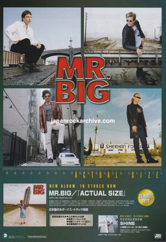 Mr. Big 2001/10 Actual Size Japan album promo ad