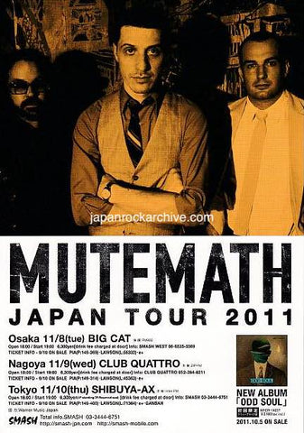 Mutemath 2011 Japan tour concert gig flyer handbill
