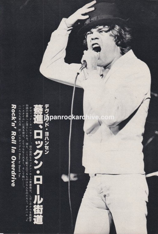 New York Dolls 1979/11 Japanese music press clipping - photo pinup - David Johansen