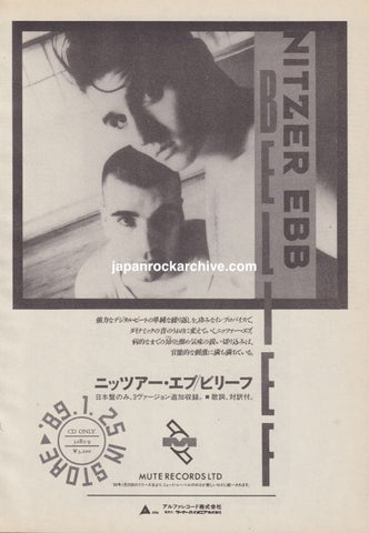Nitzer Ebb 1989/03 Belief Japan album promo ad
