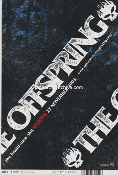 The Offspring 2003/12 Splinter Japan album promo ad – Japan Rock Archive