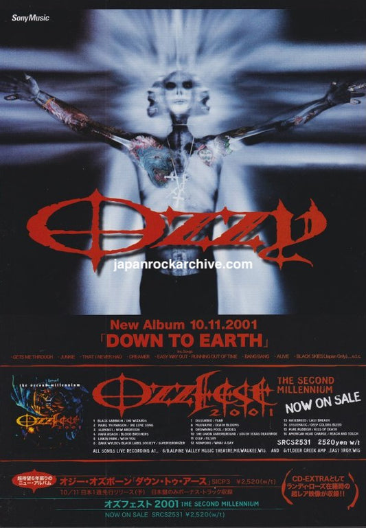 Ozzy Osbourne 2001/10 Down to Earth Japan album promo ad