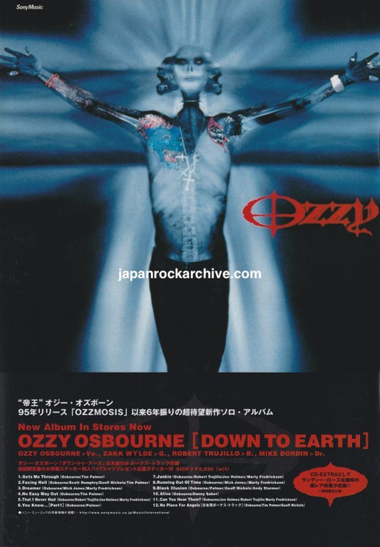 Ozzy Osbourne 2001/12 Down To Earth Japan album promo ad