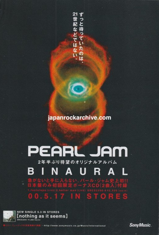 Pearl Jam 2000/06 Binaural Japan album promo ad