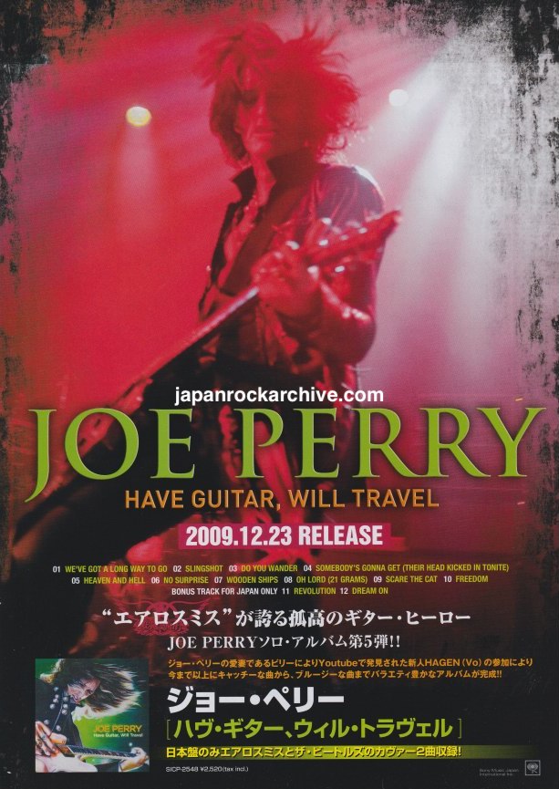 Joe Perry 2010/01 Have Guitar, Will Travel Japan album promo ad