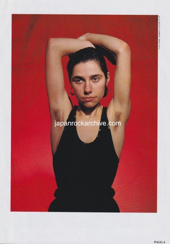 PJ Harvey 1993/03 Japanese music press cutting clipping - photo pinup - hands over head