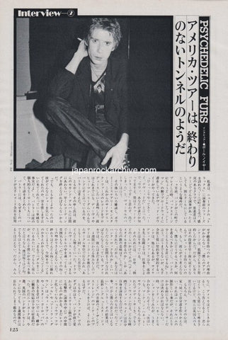 Psychedelic Furs 1981/01 Japanese music press cutting clipping - article