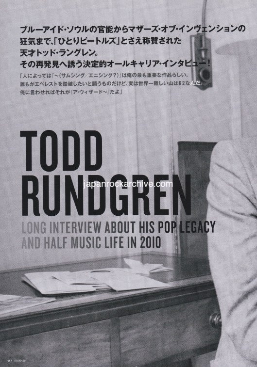 Todd Rundgren 2022/02 Japanese music press cutting clipping - article