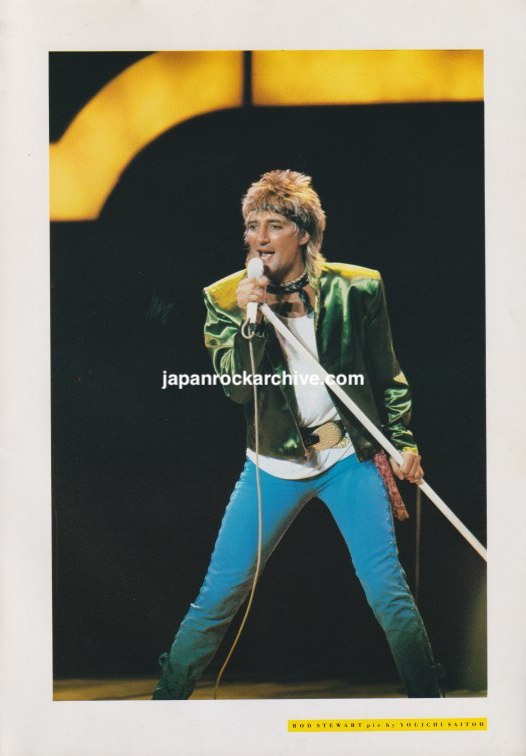 Rod Stewart 1981/07 Japanese music press cutting clipping - photo pinup poster