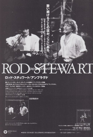 Rod Stewart 1993/07 Unplugged Japan album promo ad