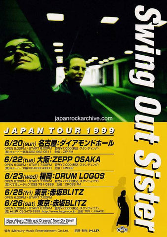 Swing Out Sister 1999 Japan tour concert gig flyer handbill