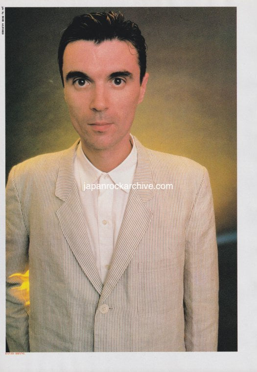 Talking Heads 1985/07 Japanese music press cutting clipping - photo pinup - david byrne