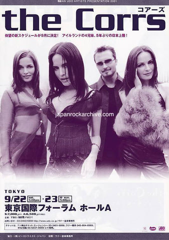 The Corrs 2001 Japan tour concert gig flyer handbill