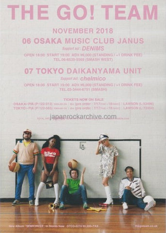 The Go! Team 2018 Japan tour concert gig flyer handbill