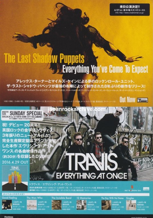 Travis 2016/05 Everything At Once Japan album promo ad