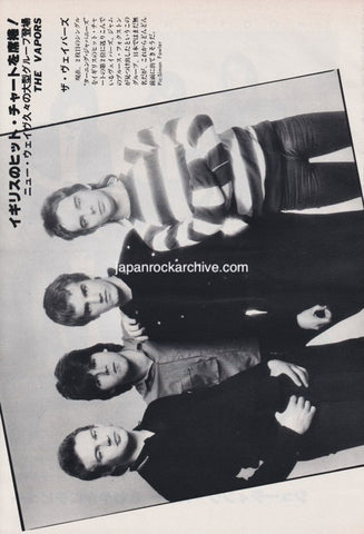 The Vapors 1980/06 Japanese music press cutting clipping - photo pinup - group shot