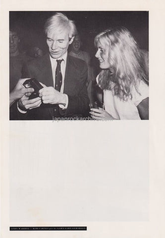 Andy Warhol / Kim Carnes 1981/12 Japanese music press cutting clipping - photo / pinup / mini poster