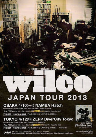 Wilco 2013 Japan tour concert gig flyer handbill