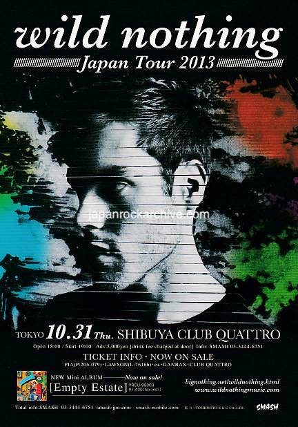 Wild Nothing 2013 Japan tour concert gig flyer handbill