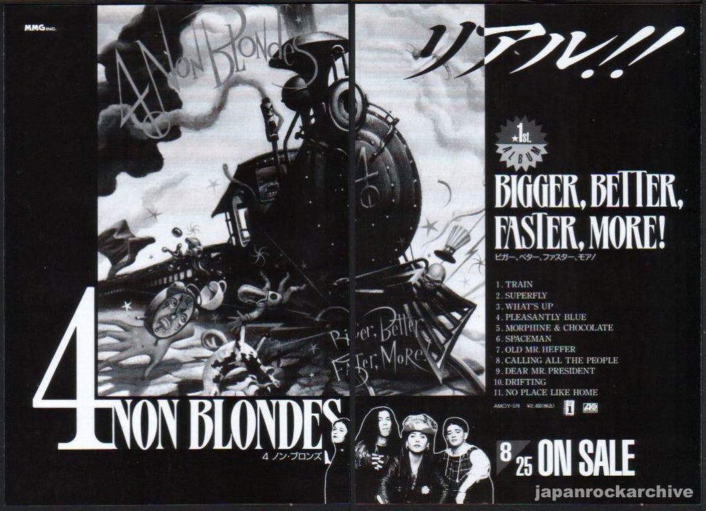 4 Non Blondes 1993/09 Bigger, Better, Faster, More! Japan album promo ad