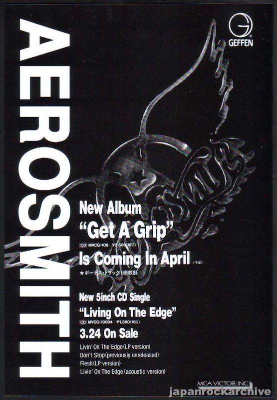 Aerosmith 1993/04 Get A Grip Japan album promo ad
