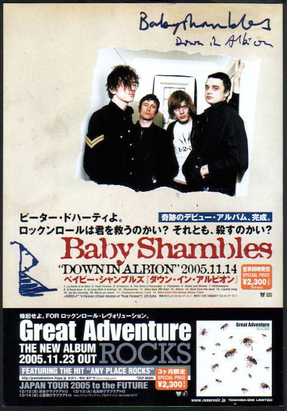 Babyshambles 2005/12 Down In Albion Japan album promo ad