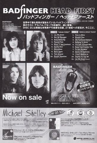 Badfinger 2001/01 Head First Japan album promo ad