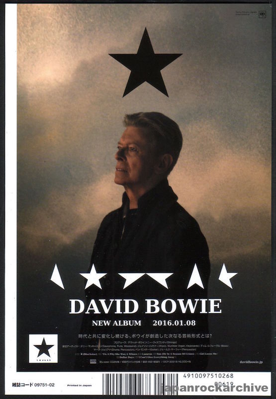 David Bowie 2016/02 Blackstar Japan album promo ad