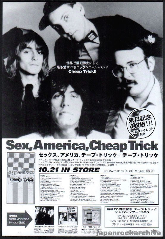 Cheap Trick 1996/12 Sex, America, Cheap Trick Japan box set / tour promo ad