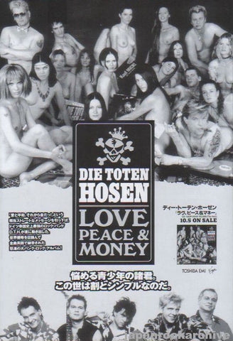 Die Toten Hosen 1994/11 Love Peace & Money Japan album promo ad
