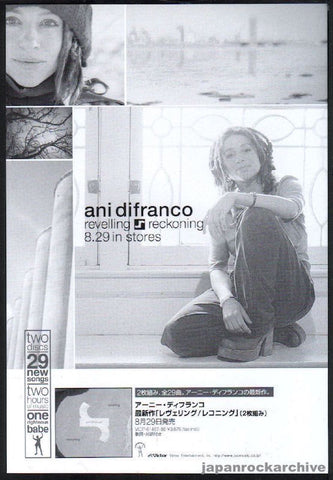 Ani Difranco 2001/09 Revelling Reckoning Japan album promo ad