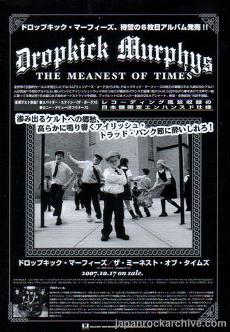 Dropkick Murphys 2007/11 The Meanest of Times Japan album promo ad