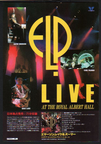 Emerson Lake & Palmer 1993/01 Live at The Royal Albert Hall Japan album promo ad