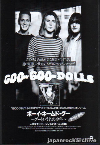 Goo Goo Dolls 1996/03 A Boy Named Goo Japan album promo ad