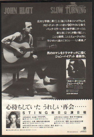 John Hiatt 1988/11 Slow Turning Japan album promo ad