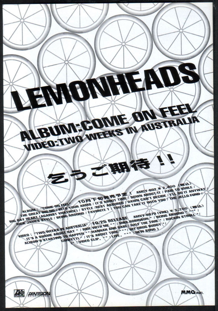 The Lemonheads 1993/11 Come On Feel Japan album promo ad