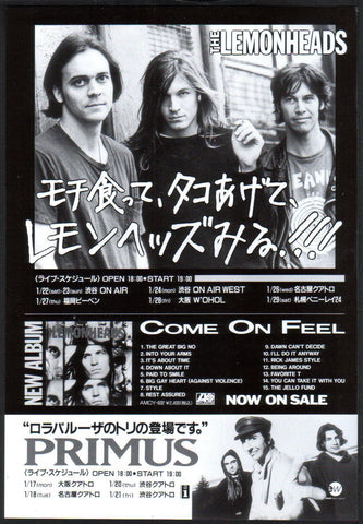 The Lemonheads 1994/02 Come On Feel Japan album / tour promo ad