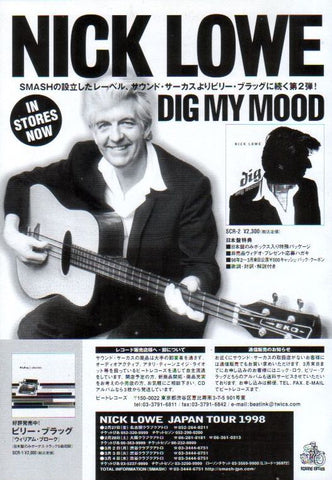 Nick Lowe 1998/03 Dig My Mood Japan album / tour promo ad