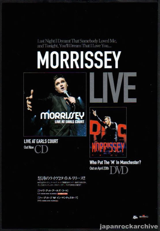 Morrissey 2005/05 Morrissey Live At Earls Court Japan album promo ad