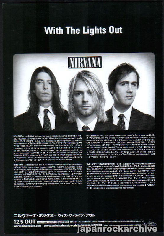 Prædiken korroderer i dag Nirvana 2005/01 With The Lights Out Japan album promo ad – Japan Rock  Archive