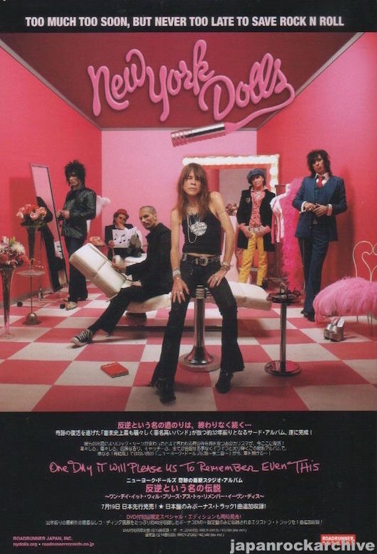 New York Dolls 2006/08 One Day It Will Please Us To Remember Even This Japan album promo ad