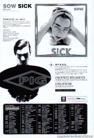 Pig 1998/03 Pig A Poke In The Eye With A Sharp Stick Japan album promo ad