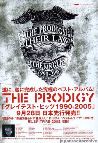 The Prodigy 2005/10 Their Law The Singles 1990 - 2005 Japan album promo ad