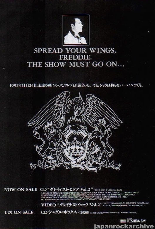 Queen 1992/02 Greatest Hits Vol. 2 Japan cd album / video promo ad