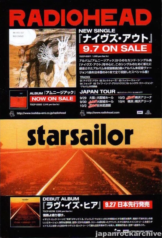 Radiohead 2001/10 Knives Out Single Japan promo ad