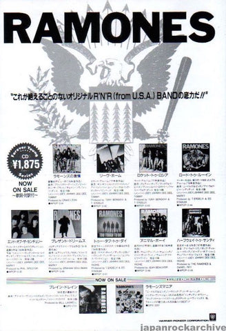 Ramones 1990/03 Japan album re-release promo ad