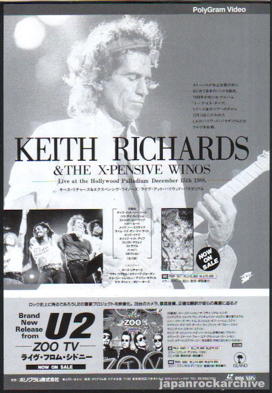 Keith Richards 1994/08 Live At The Hollywood Palladium Japan video promo ad