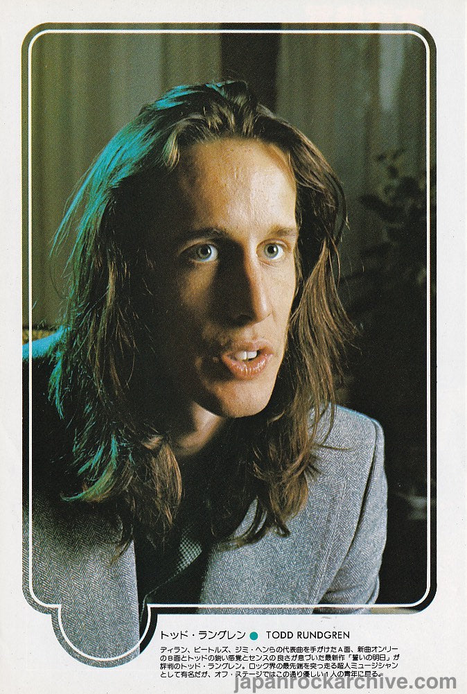 Todd Rundgren 1976/08 Japanese music press cutting clipping - photo pinup - head shot