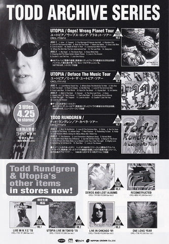 Todd Rundgren 2001/05 Archive Series Japan album promo ad